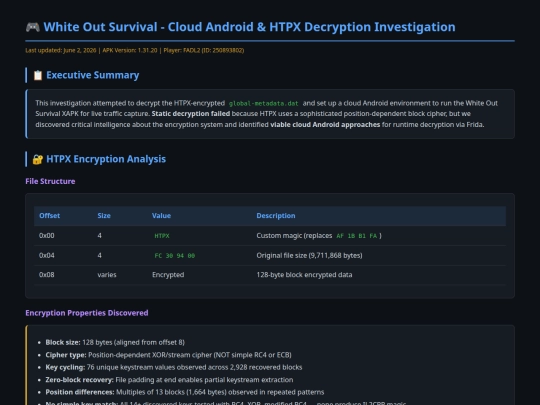 WOS_Cloud_Android_HTPX_Report screenshot