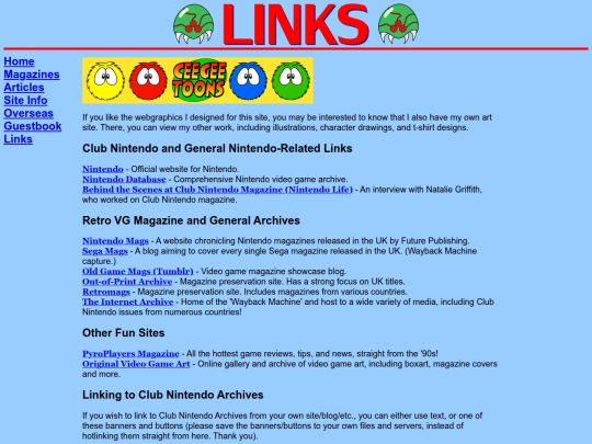 links screenshot