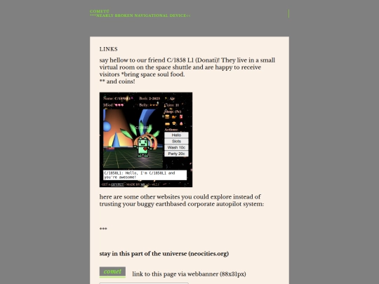 links screenshot
