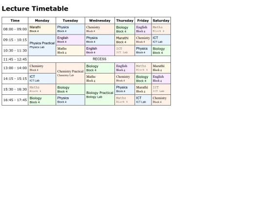 TimeTable screenshot