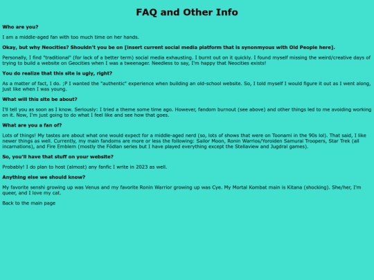 FAQ screenshot