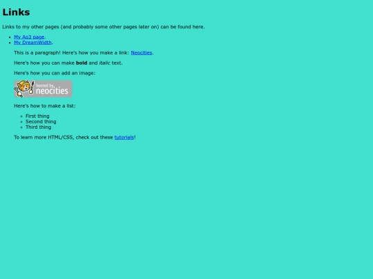 links screenshot