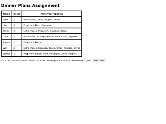 dinnerplans screenshot
