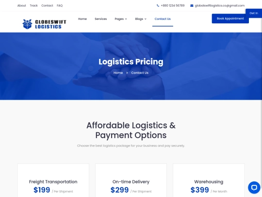 logistics-pricing screenshot
