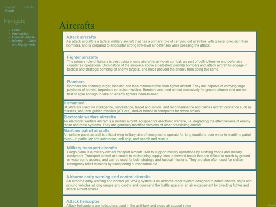 Aircrafts screenshot