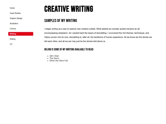 Writing screenshot