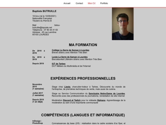 CV screenshot