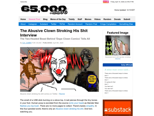 blog/abusive-clown-stroking-his-shit-interview screenshot