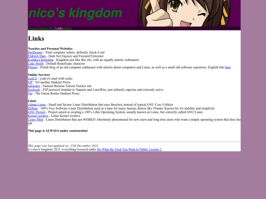 links screenshot