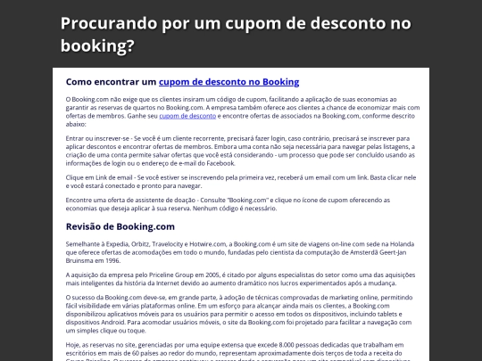 cupomdedescontobooking screenshot