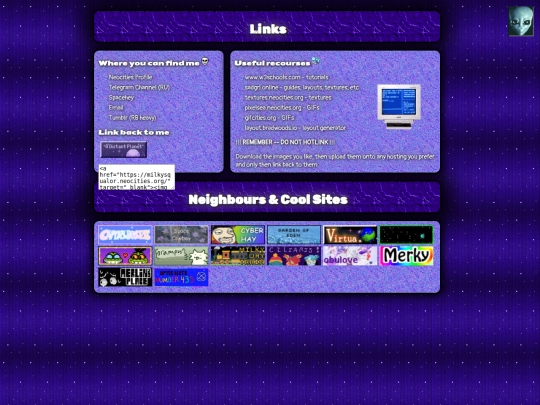 links screenshot