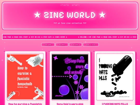 zines screenshot