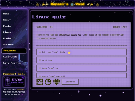 pages/other/linux-quiz screenshot