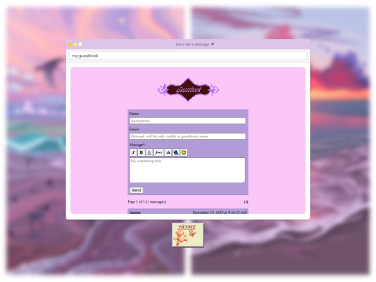 guestbook screenshot