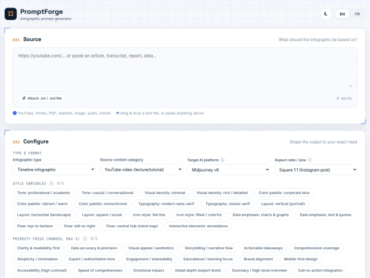 PromptForge_infographic_prompt_generator screenshot