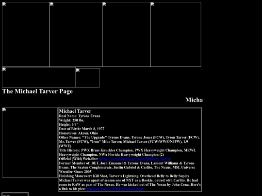nwo/bwoothers/Nexus/Michael_Tarver_The_Nexus_Page screenshot