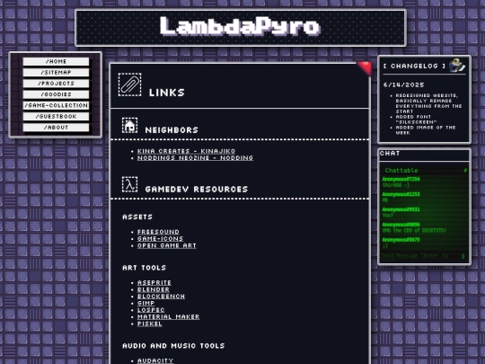 links screenshot