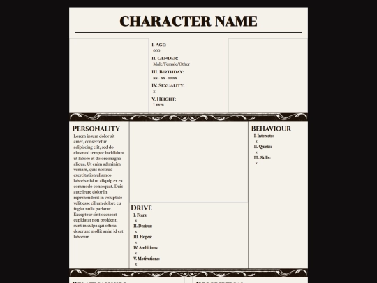 CharacterTemplate screenshot