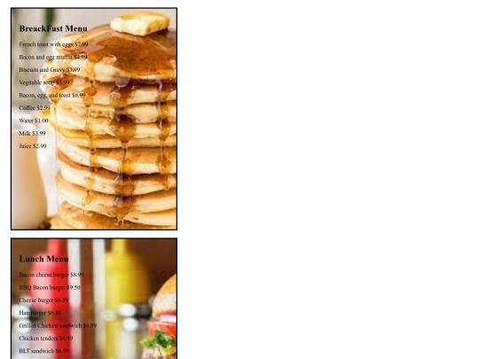 restaurant-menus screenshot