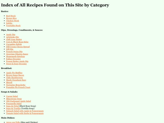 recipes screenshot