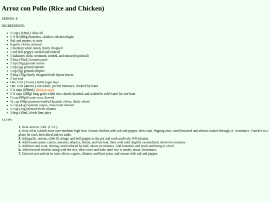 recipes/arrozconpollo screenshot
