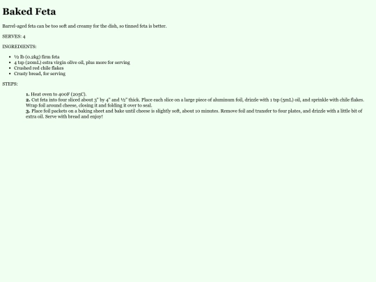 recipes/bakedfeta screenshot