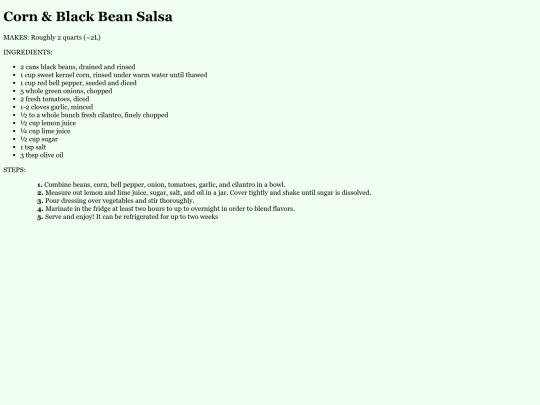 recipes/cornbeansalsa screenshot