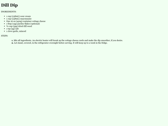 recipes/dilldip screenshot