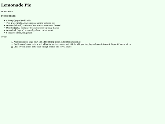 recipes/lemonadepie screenshot