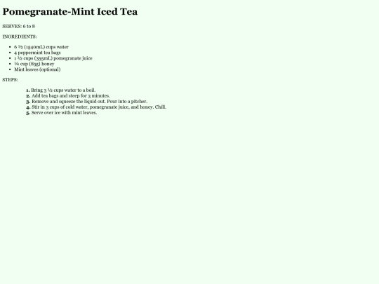 recipes/pomegranateminticedtea screenshot