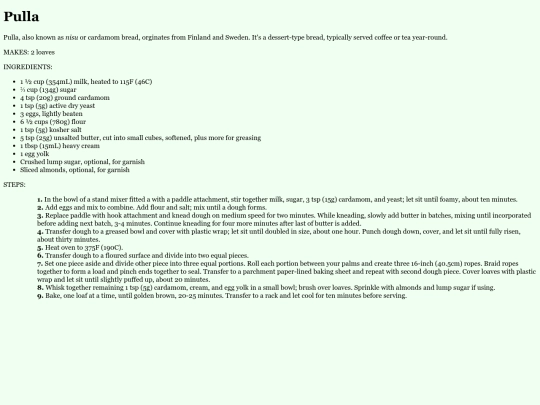 recipes/pulla screenshot