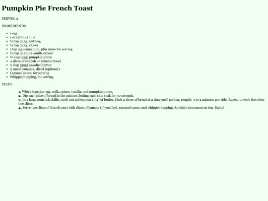 recipes/pumpkinfrenchtoast screenshot