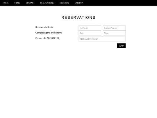 Reservation screenshot