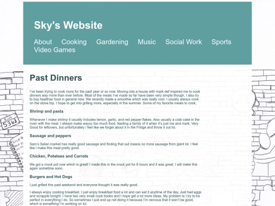 cooking/past-dinners screenshot