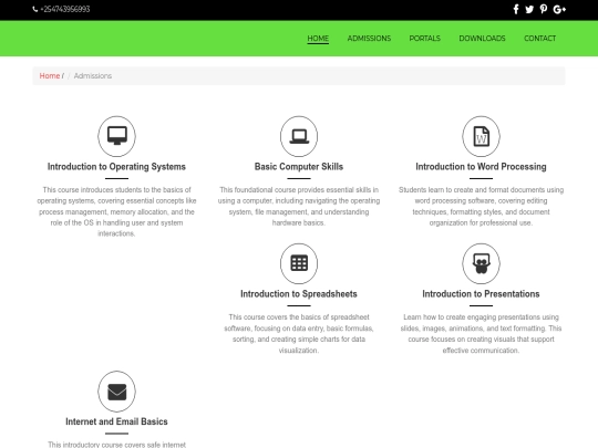 admissions screenshot