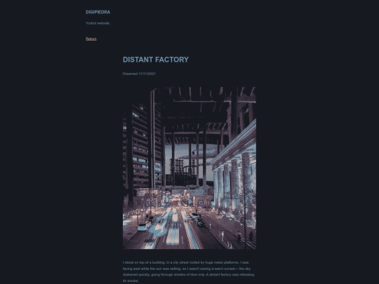 dreamDiary/distantFactory screenshot