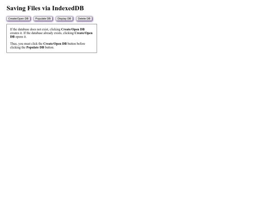 indexedDB screenshot