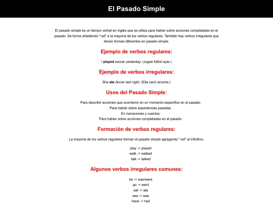 Pasado/Index screenshot