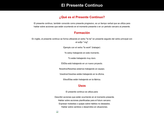 Pasado/Presente Continuo screenshot