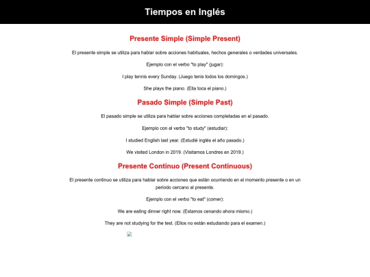Pasado/Tiempos screenshot