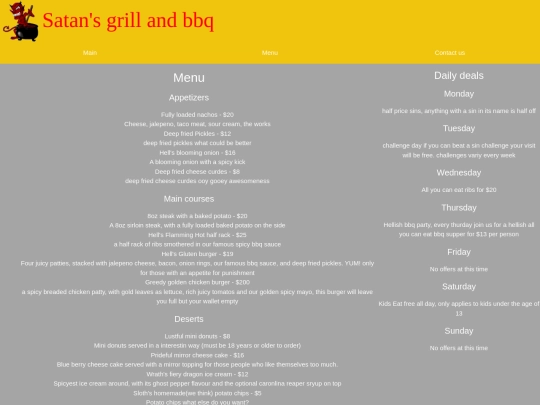menu screenshot