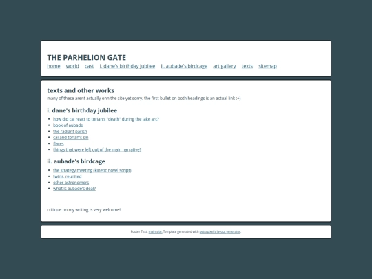 parhelion/texts screenshot