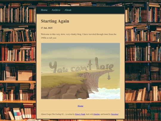 blog/posts/2025-07-17-Starting-Again screenshot