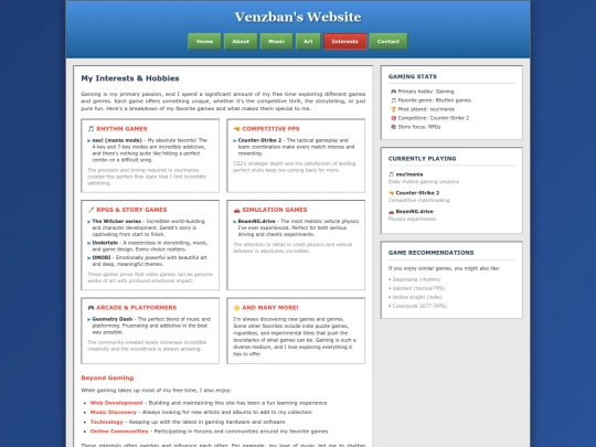 interests screenshot