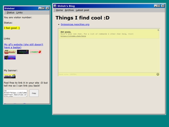 links screenshot