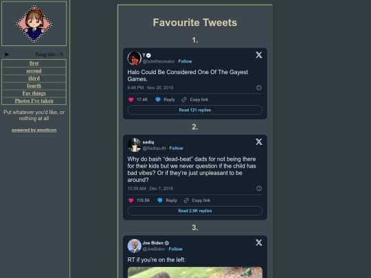 favspages/favtweets screenshot