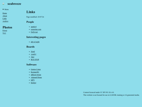 links screenshot