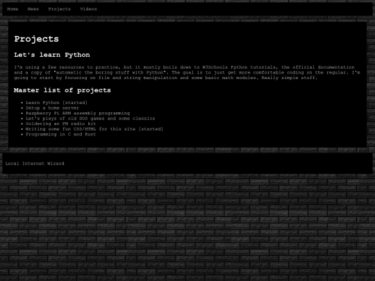 Projects screenshot