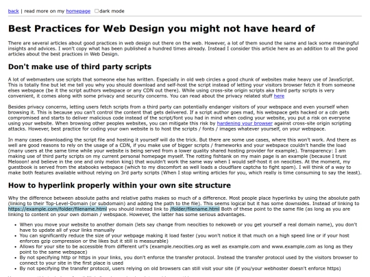 help/webdesign/good-practices screenshot