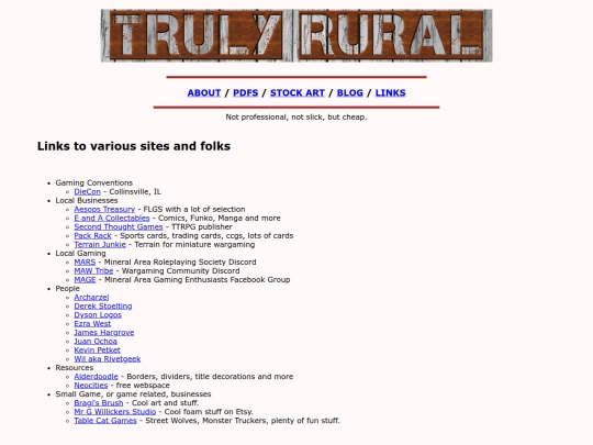 links screenshot